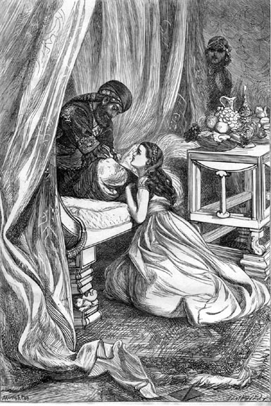 Il sultano perdona Shahrazad — incisione ottocentesca per le Mille e una notte